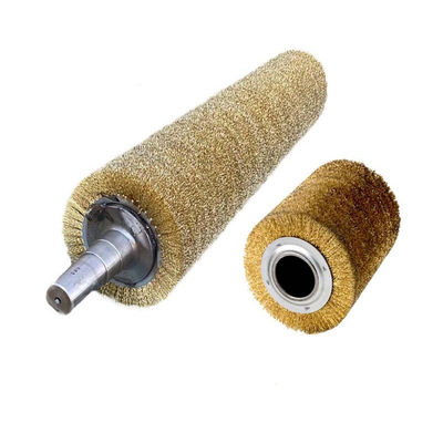 Rust Removal Cylindrical Brass Steel Wire Brush Roller For Polishing