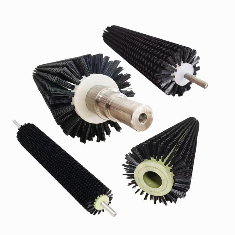 Nylon Bristle Industrial Cylindrical Brush Roller Brush For Conveyor Belt Cleaning